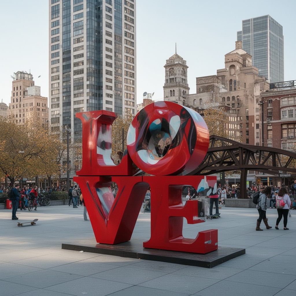 AI-generated illustration of Love Park