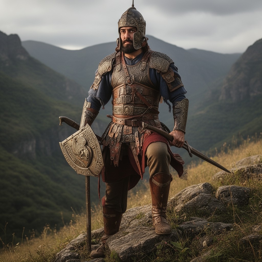 AI-generated illustration of Armenian epic Daredevils of Sassoun