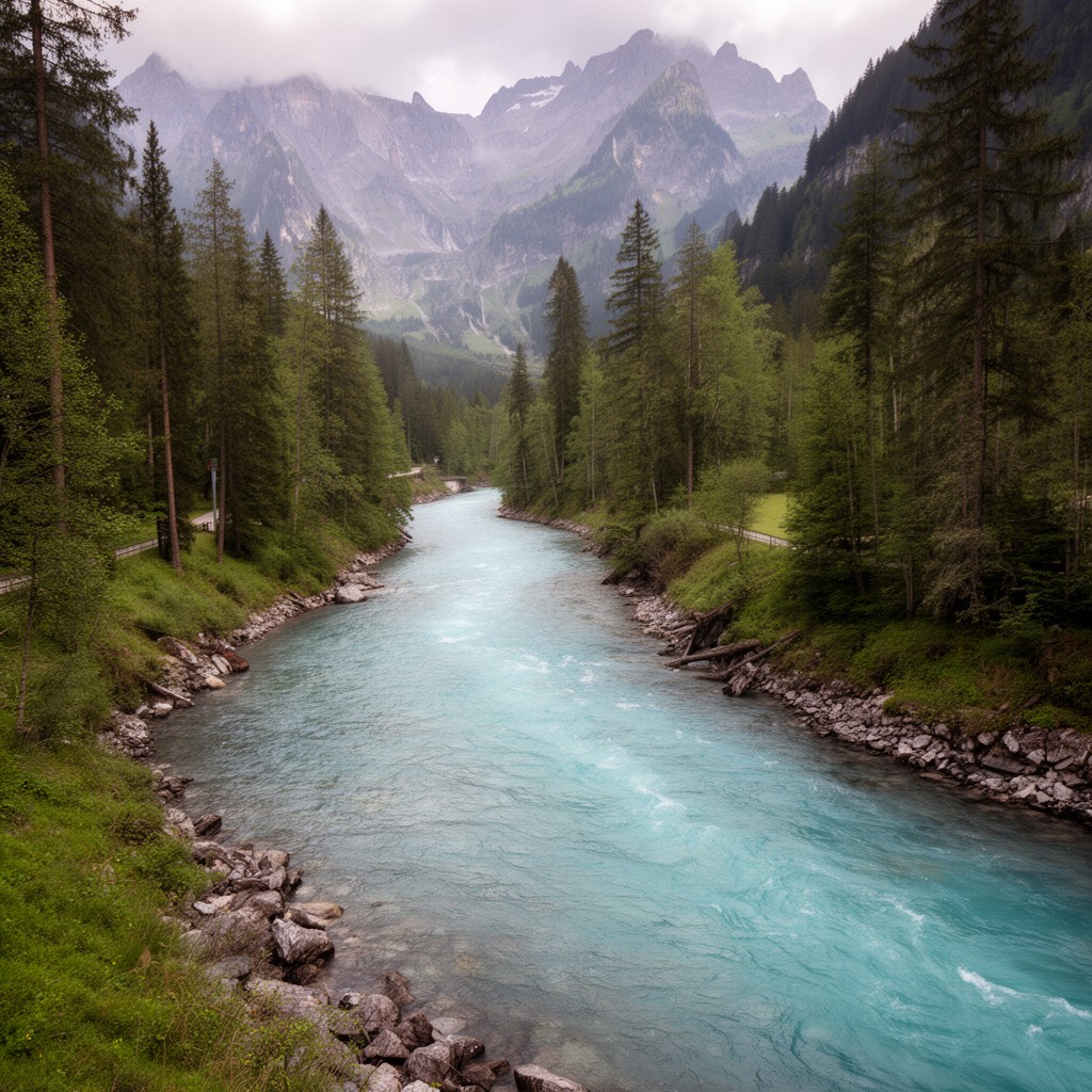 AI-generated illustration of Lech River