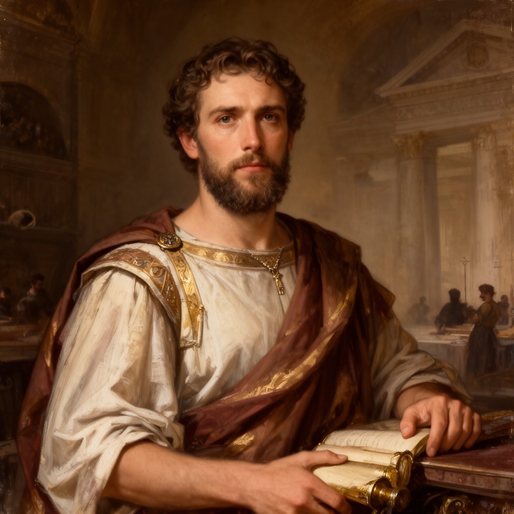 AI-generated illustration of Gaius Octavius