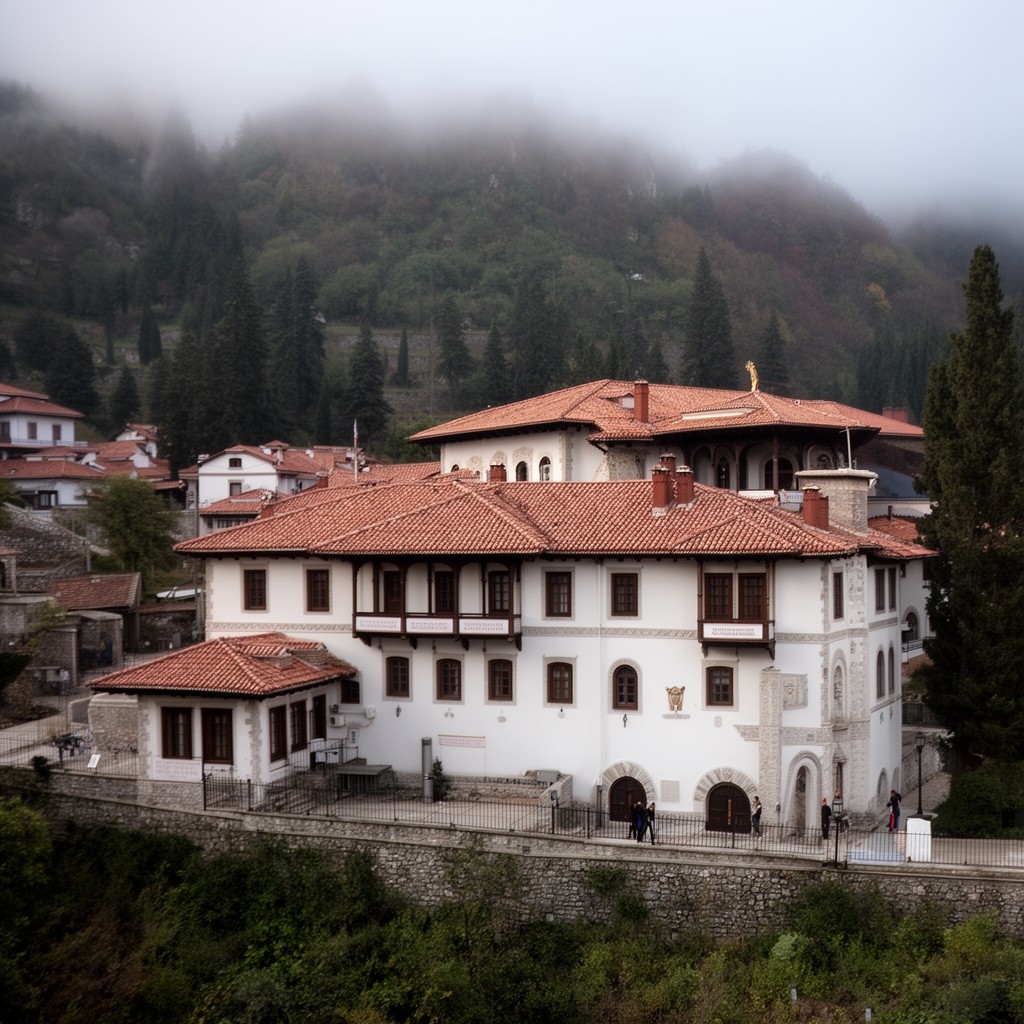 AI-generated illustration of Hilandar Monastery