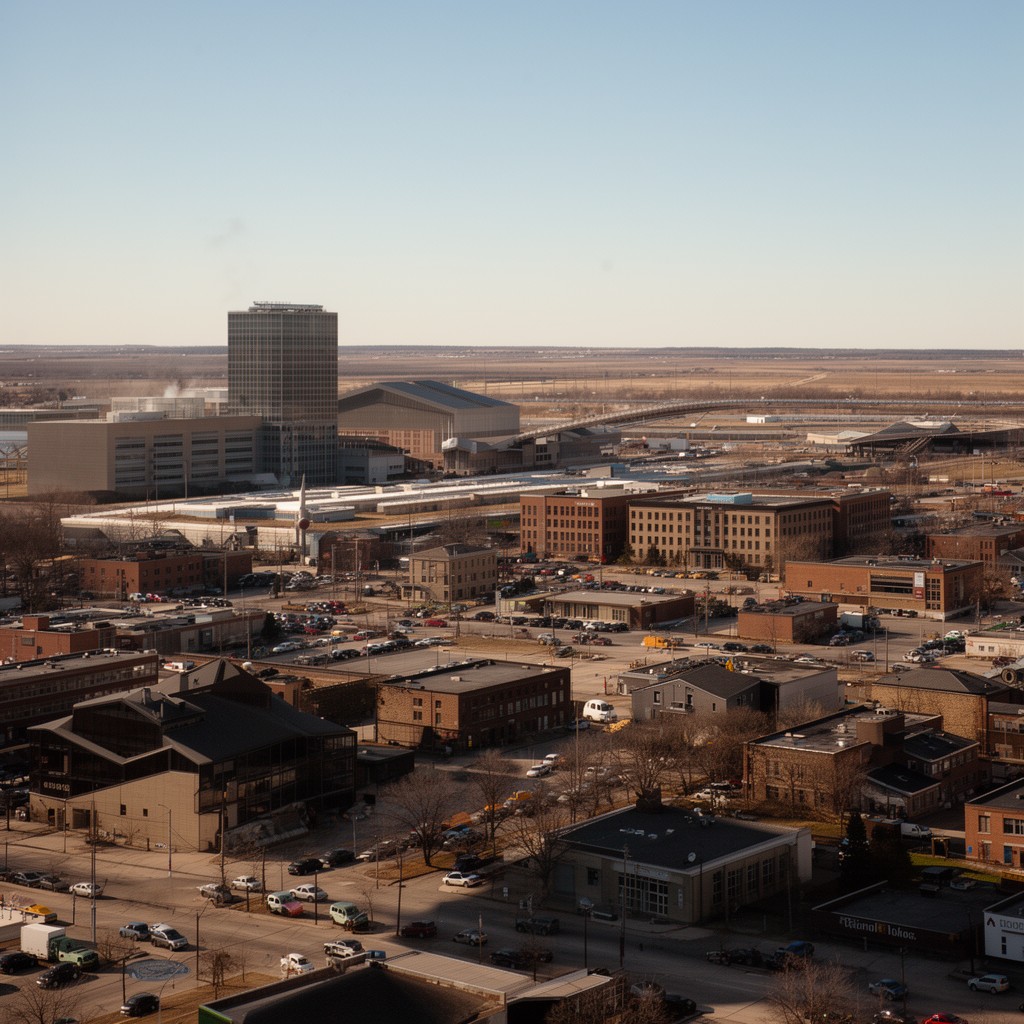 AI-generated illustration of Grand Forks, North Dakota
