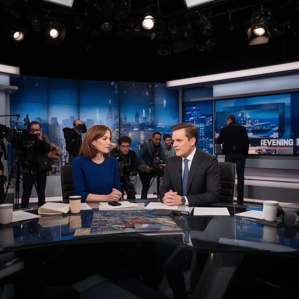 AI-generated illustration of CBS Evening News