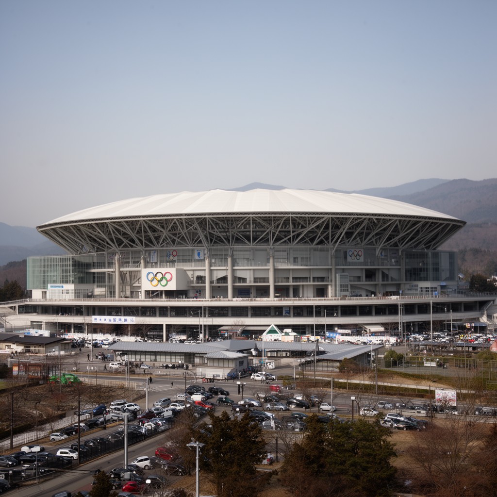 AI-generated illustration of Nagano Olympic Stadium