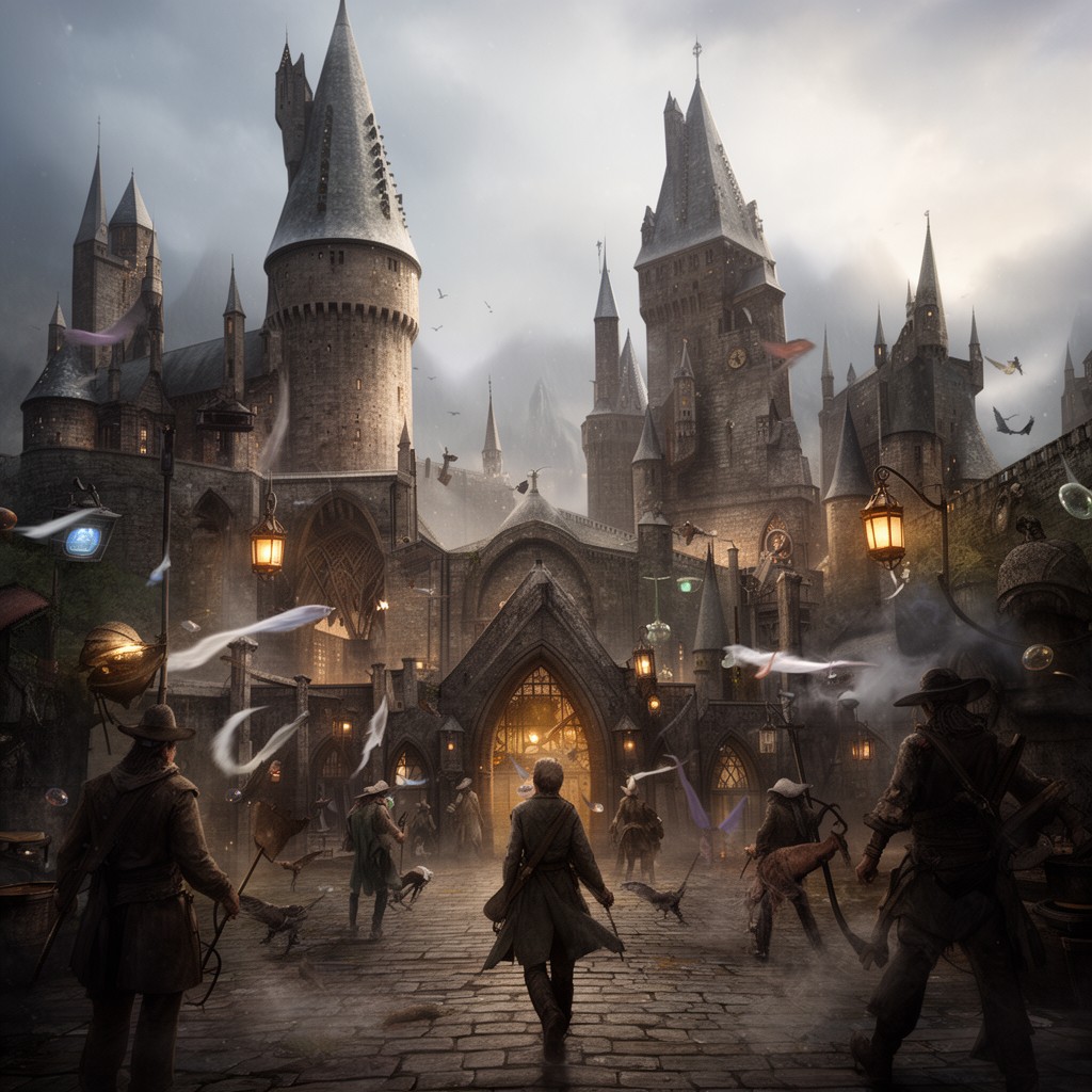 AI-generated illustration of Wizarding World