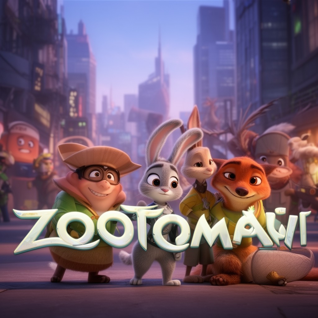 AI-generated illustration of Zootopia