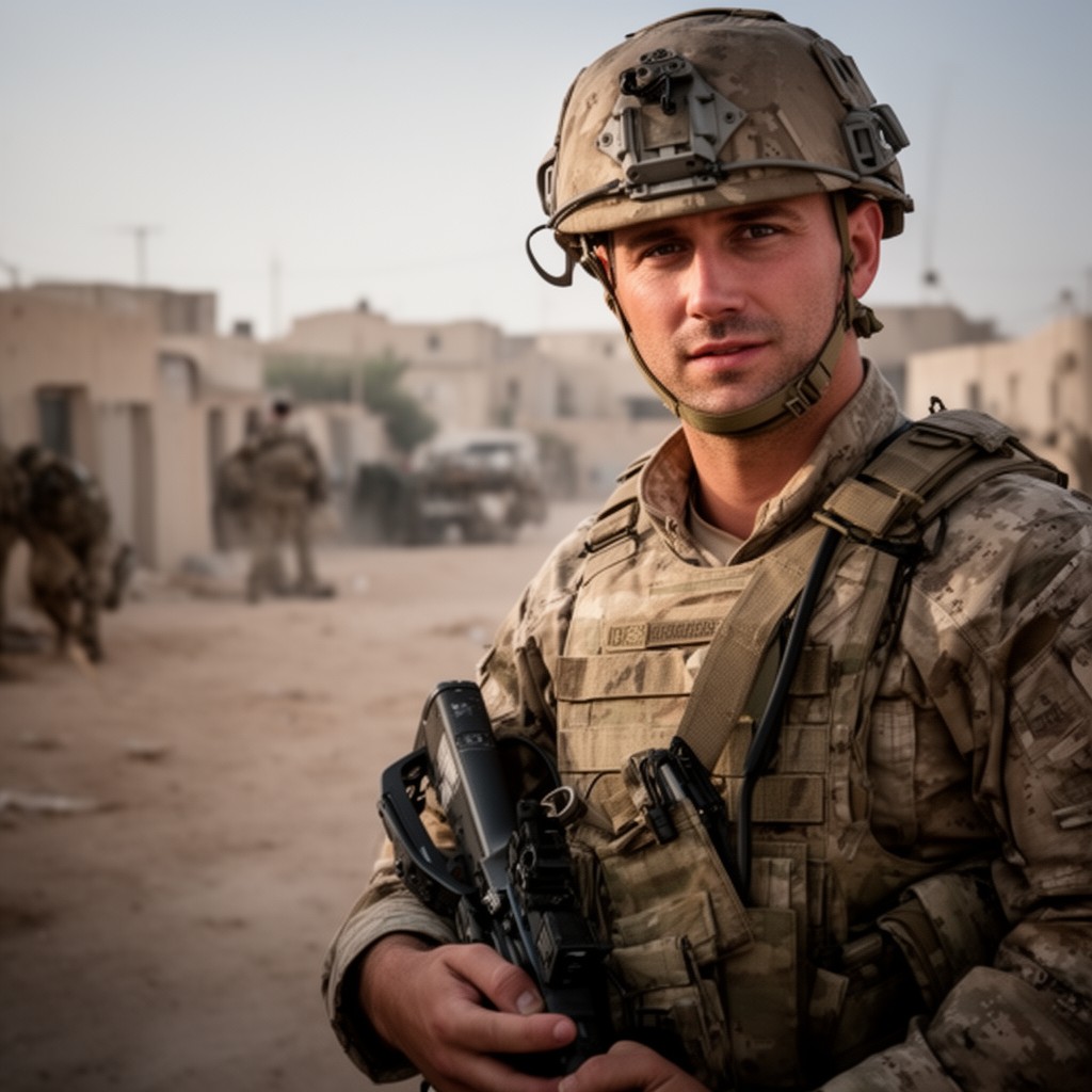 AI-generated illustration of Mark "Oz" Geist in 13 Hours: The Secret Soldiers of Benghazi