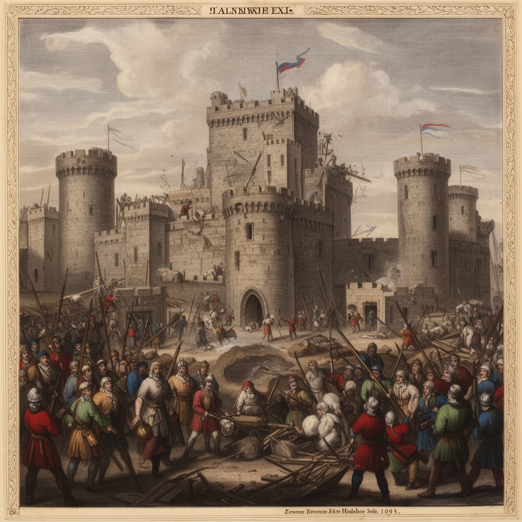 AI-generated illustration of siege of Alnwick (1093)