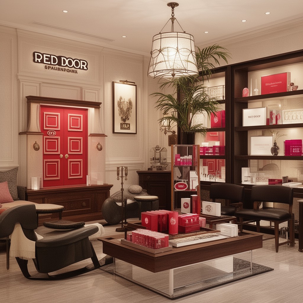 AI-generated illustration of Red Door spa network