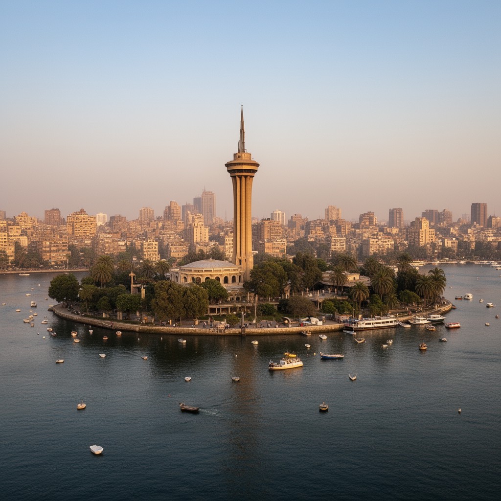 AI-generated illustration of Gezira Island