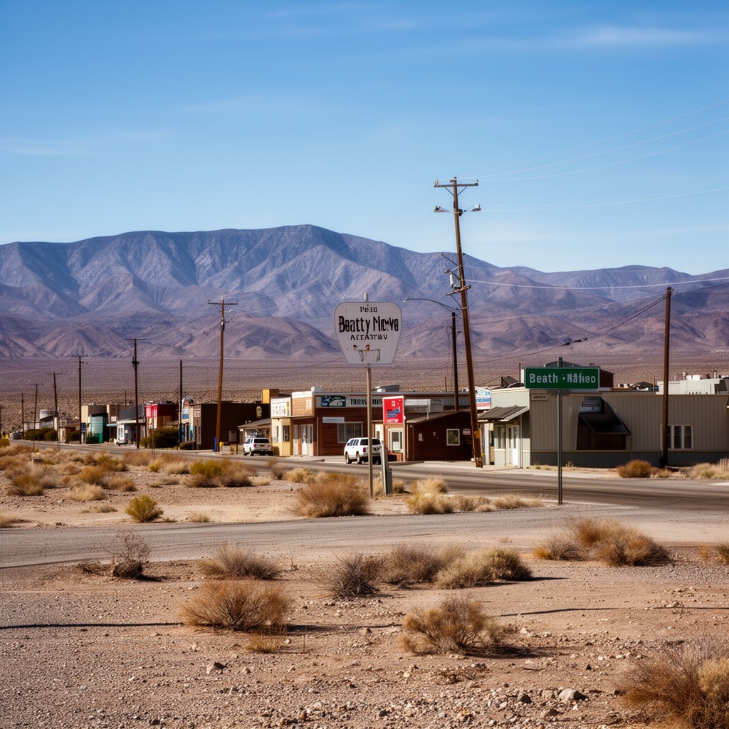 AI-generated illustration of Beatty, Nevada