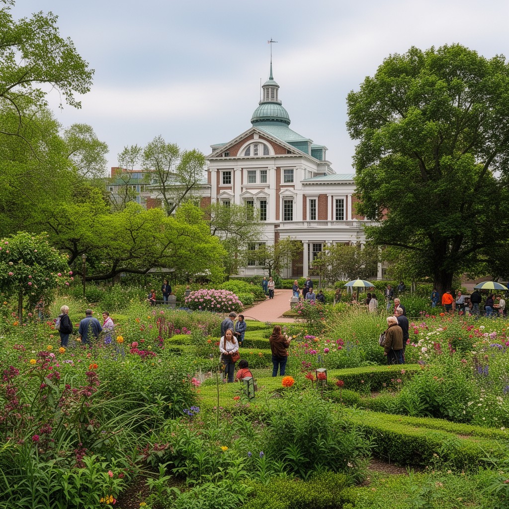 AI-generated illustration of Snug Harbor Cultural Center and Botanical Garden
