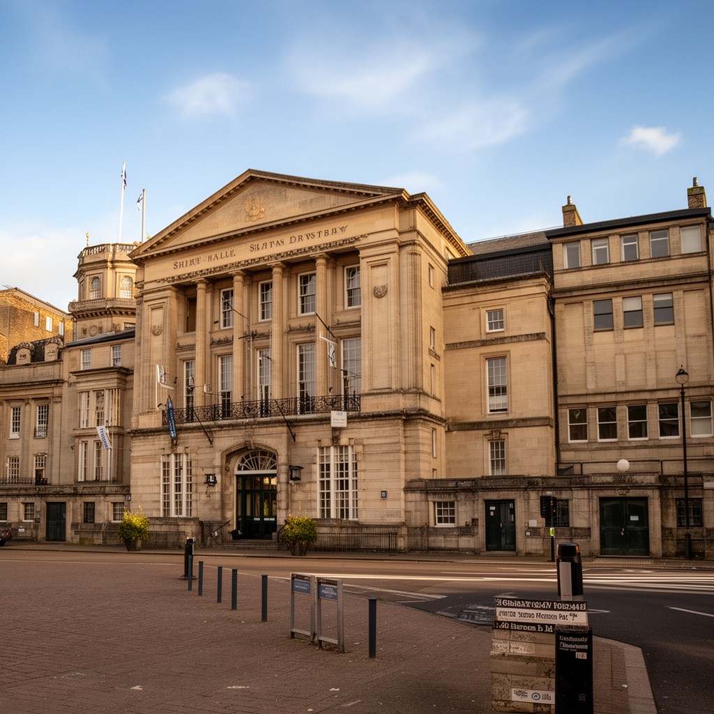 AI-generated illustration of Shirehall, Shrewsbury