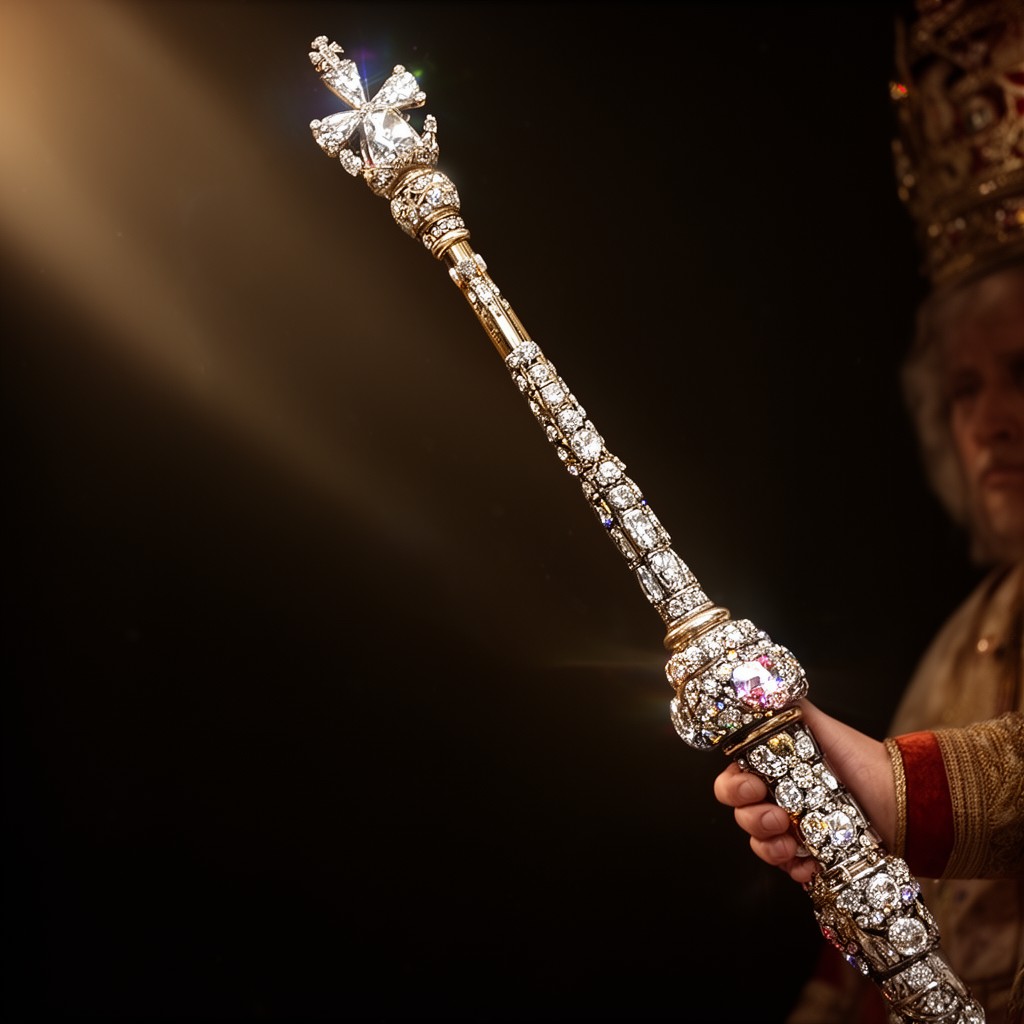 AI-generated illustration of Sovereign's Sceptre with Cross