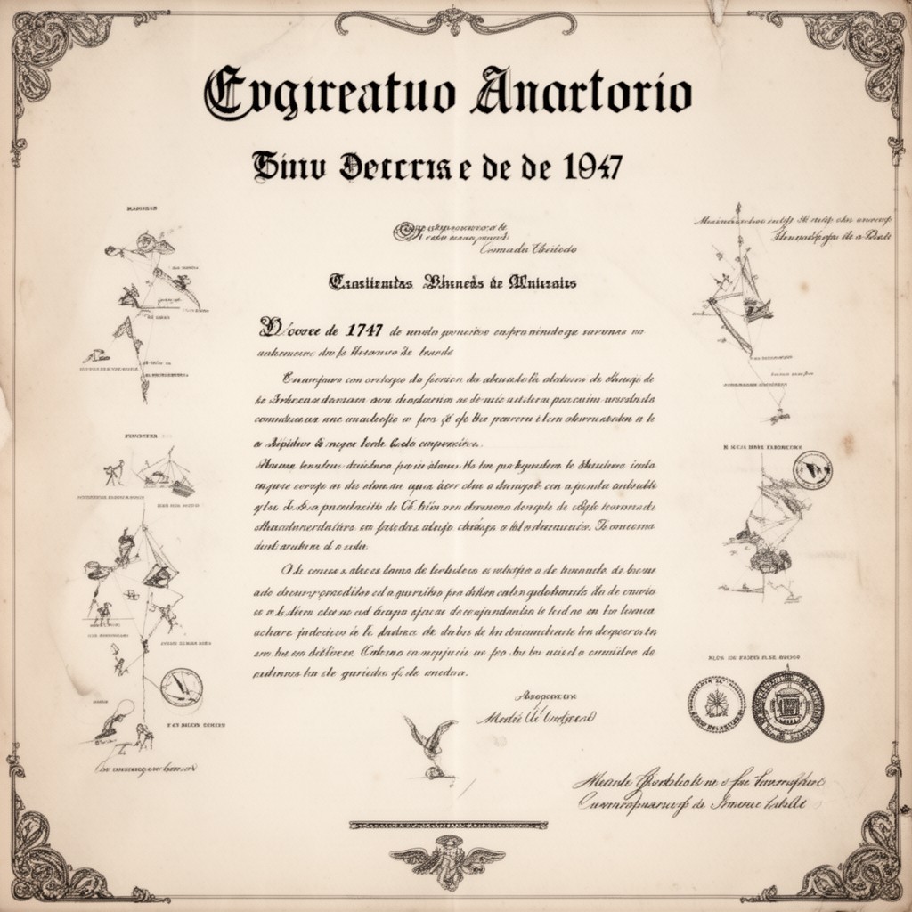 AI-generated illustration of Decree 1747 of 1940