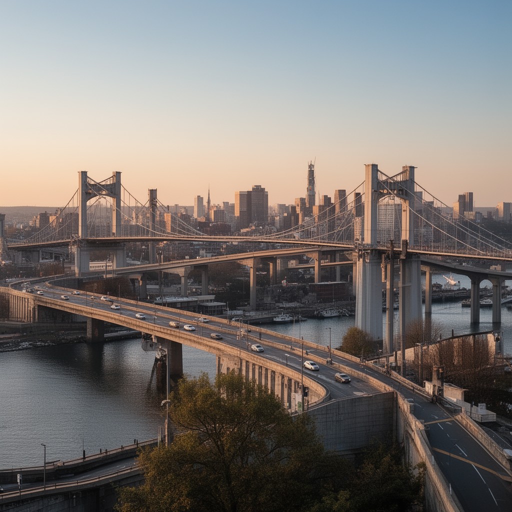AI-generated illustration of Arland D. Williams Jr. Memorial Bridge