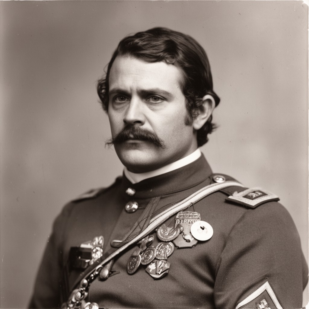AI-generated illustration of military governor Bennet C. Riley