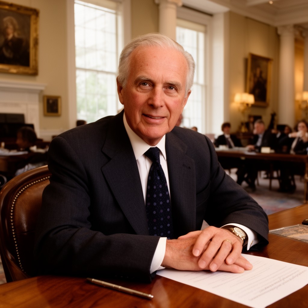 AI-generated illustration of Paul Mellon
