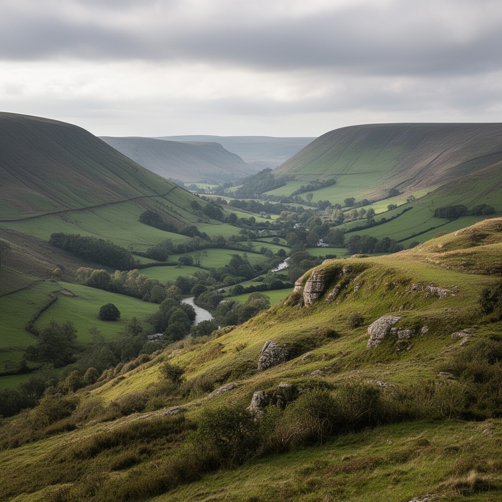AI-generated illustration of Peak District (part)