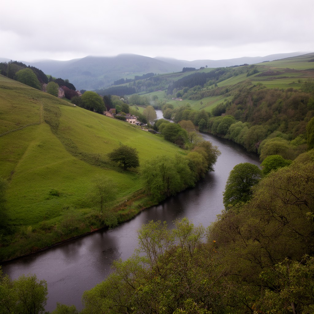 AI-generated illustration of River Dee (part)