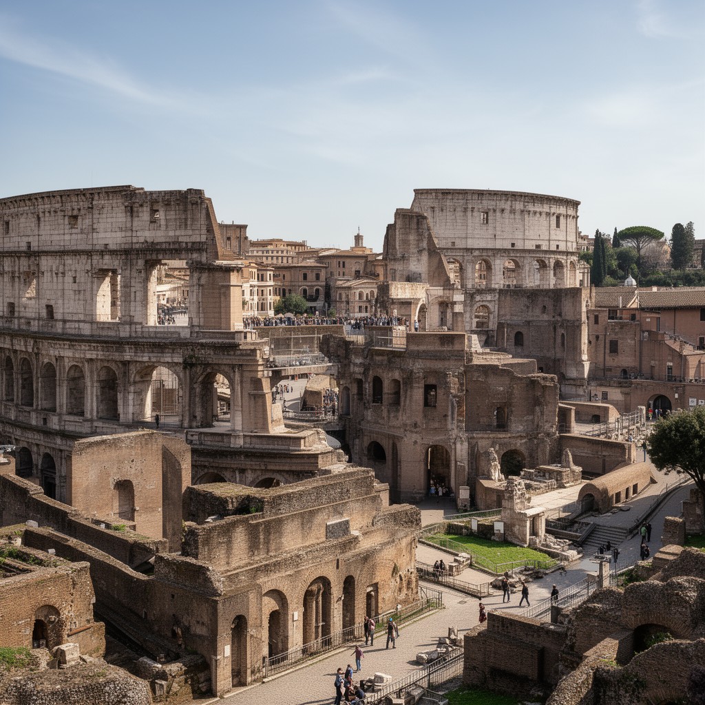 AI-generated illustration of Parco archeologico del Colosseo