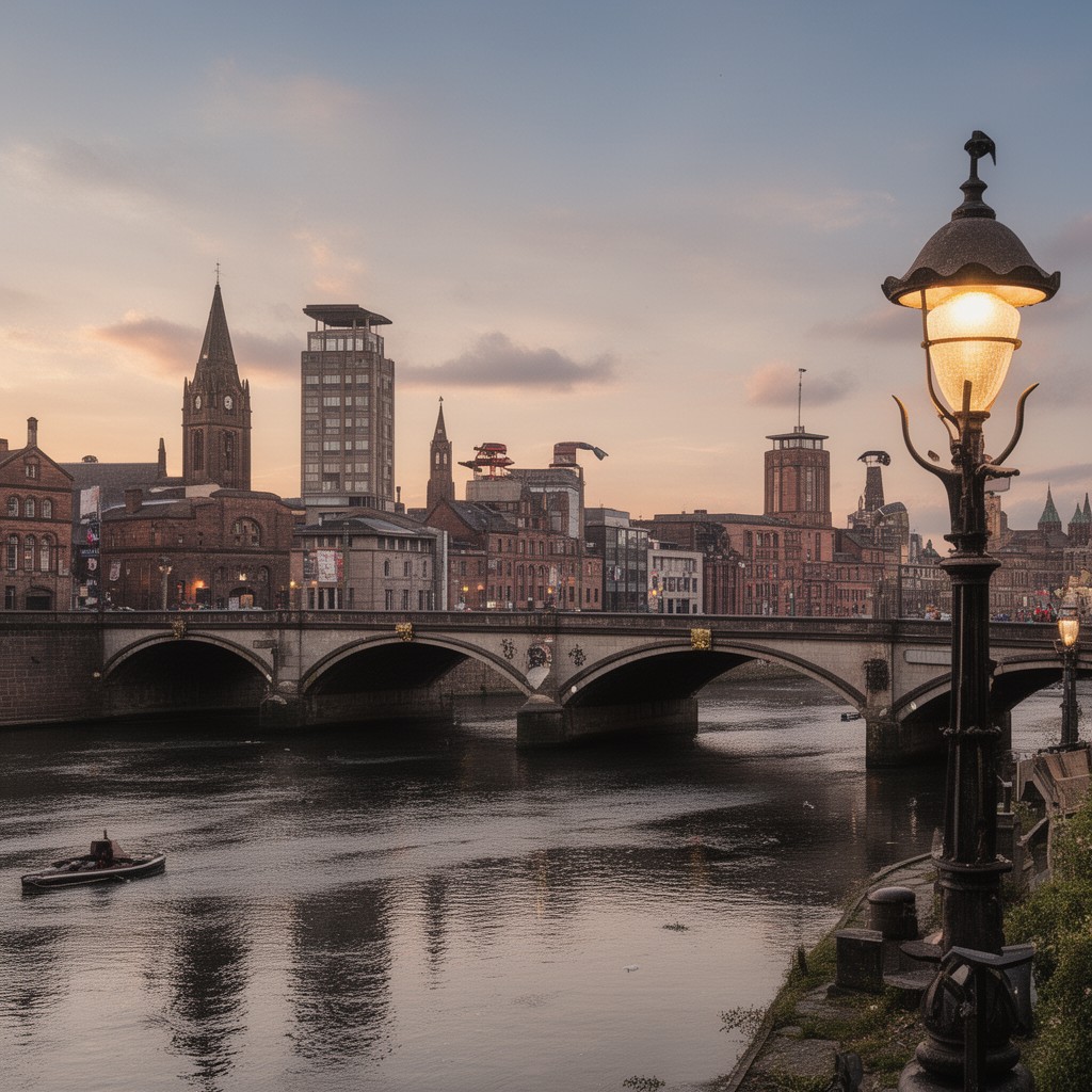 AI-generated illustration of Blackfriars Bridge, Manchester