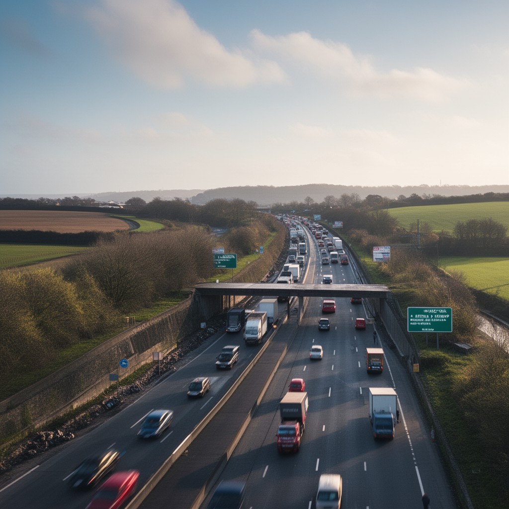 AI-generated illustration of M2 motorway