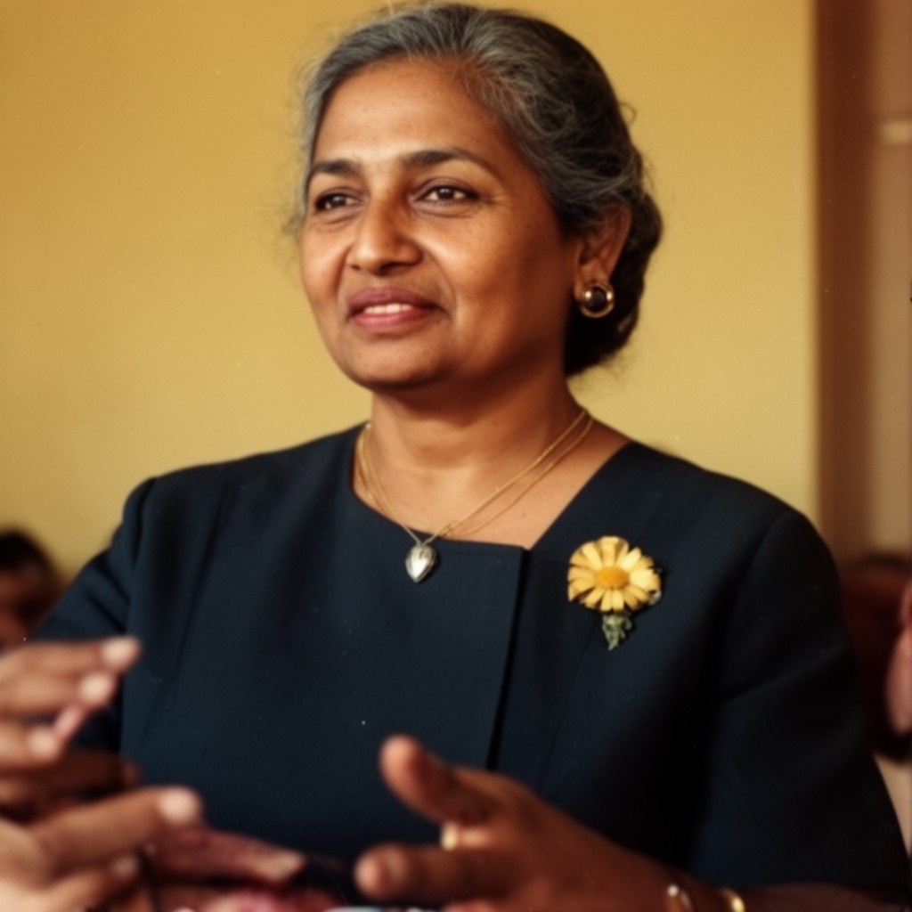 AI-generated illustration of Sirimavo Bandaranaike