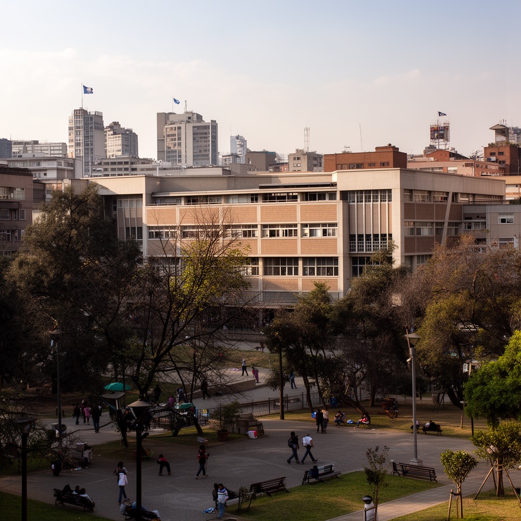 AI-generated illustration of Juan Gómez Millas Campus
