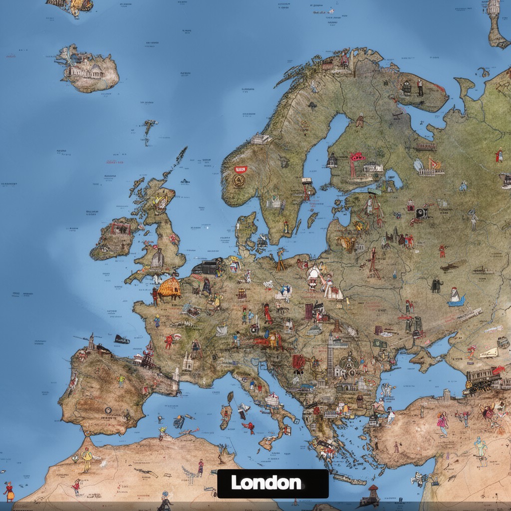 AI-generated illustration of Europe/London