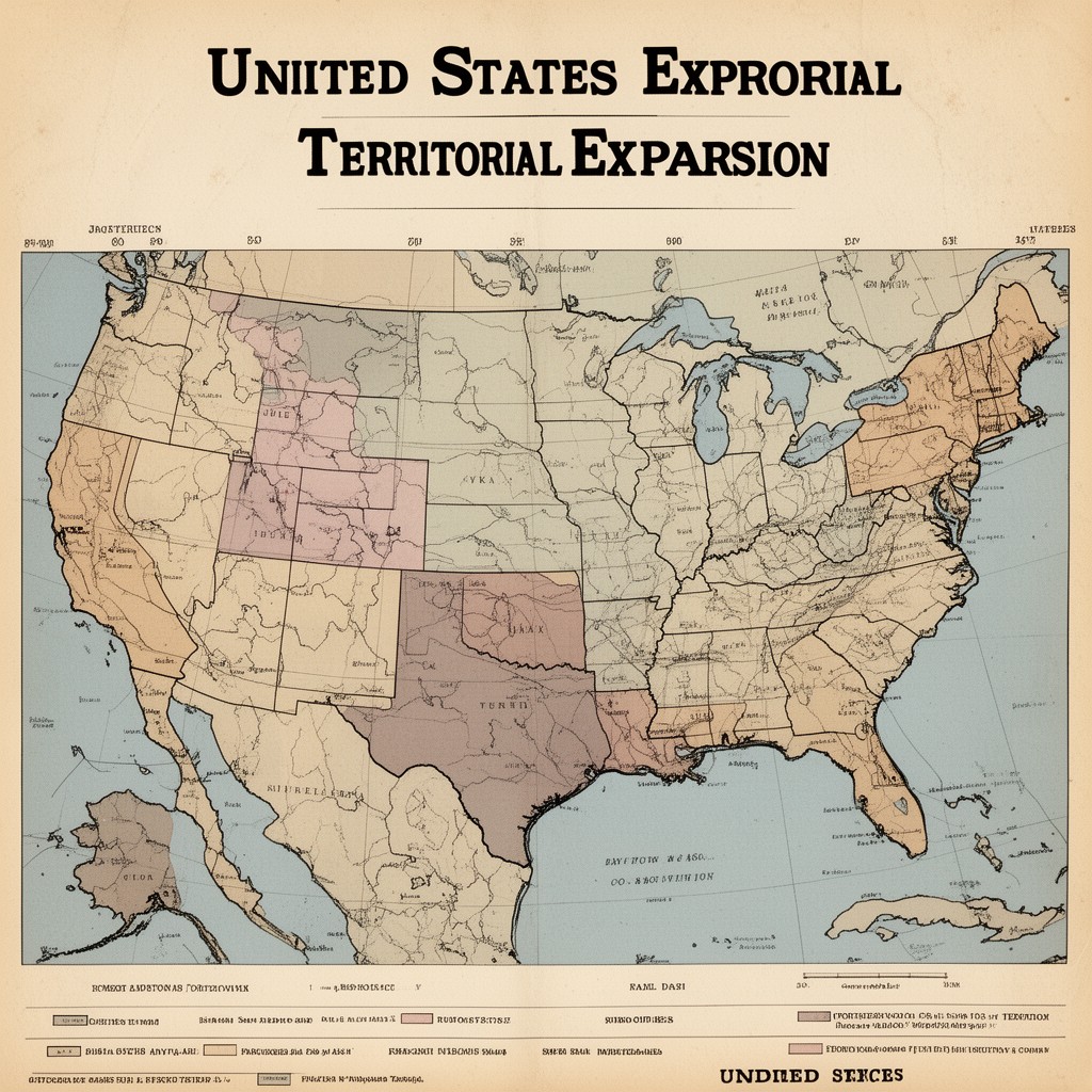AI-generated illustration of United States territorial expansion