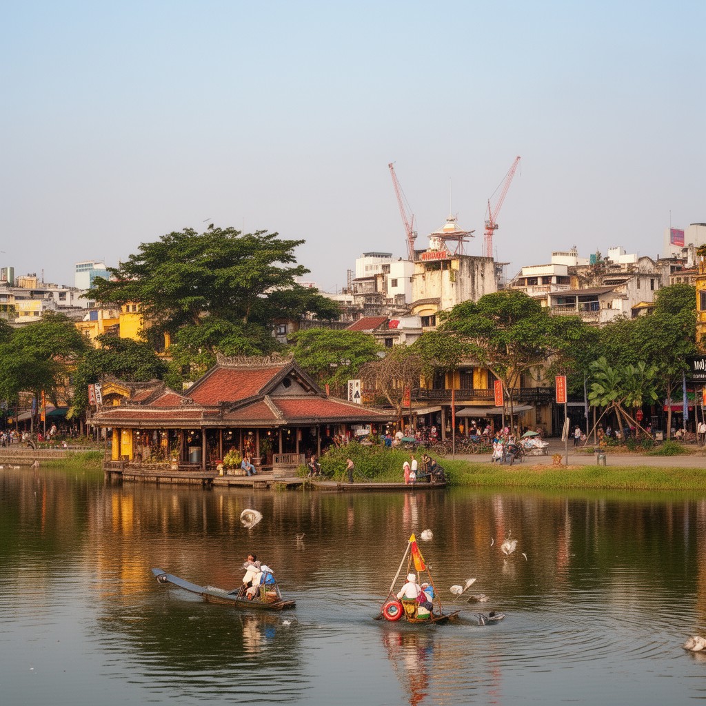 AI-generated illustration of Hoàn Kiếm District