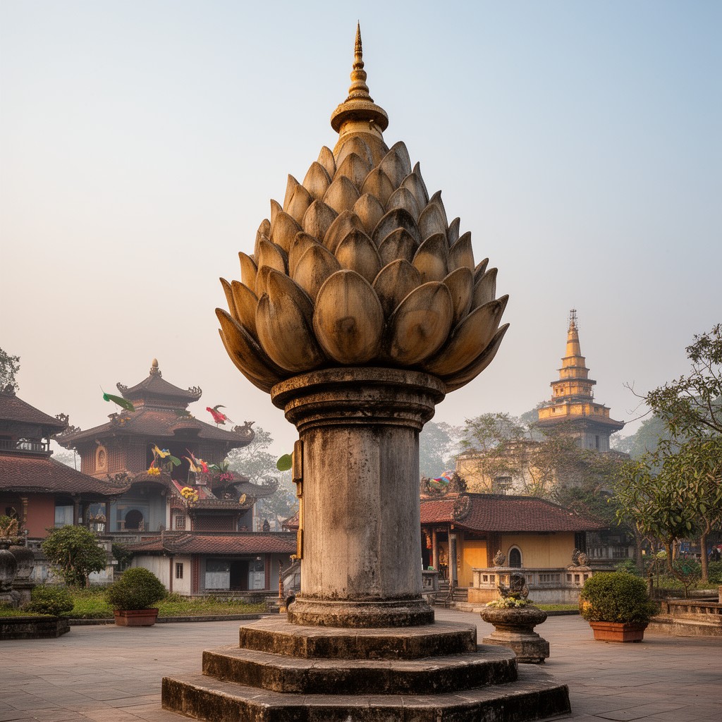 AI-generated illustration of One Pillar Pagoda