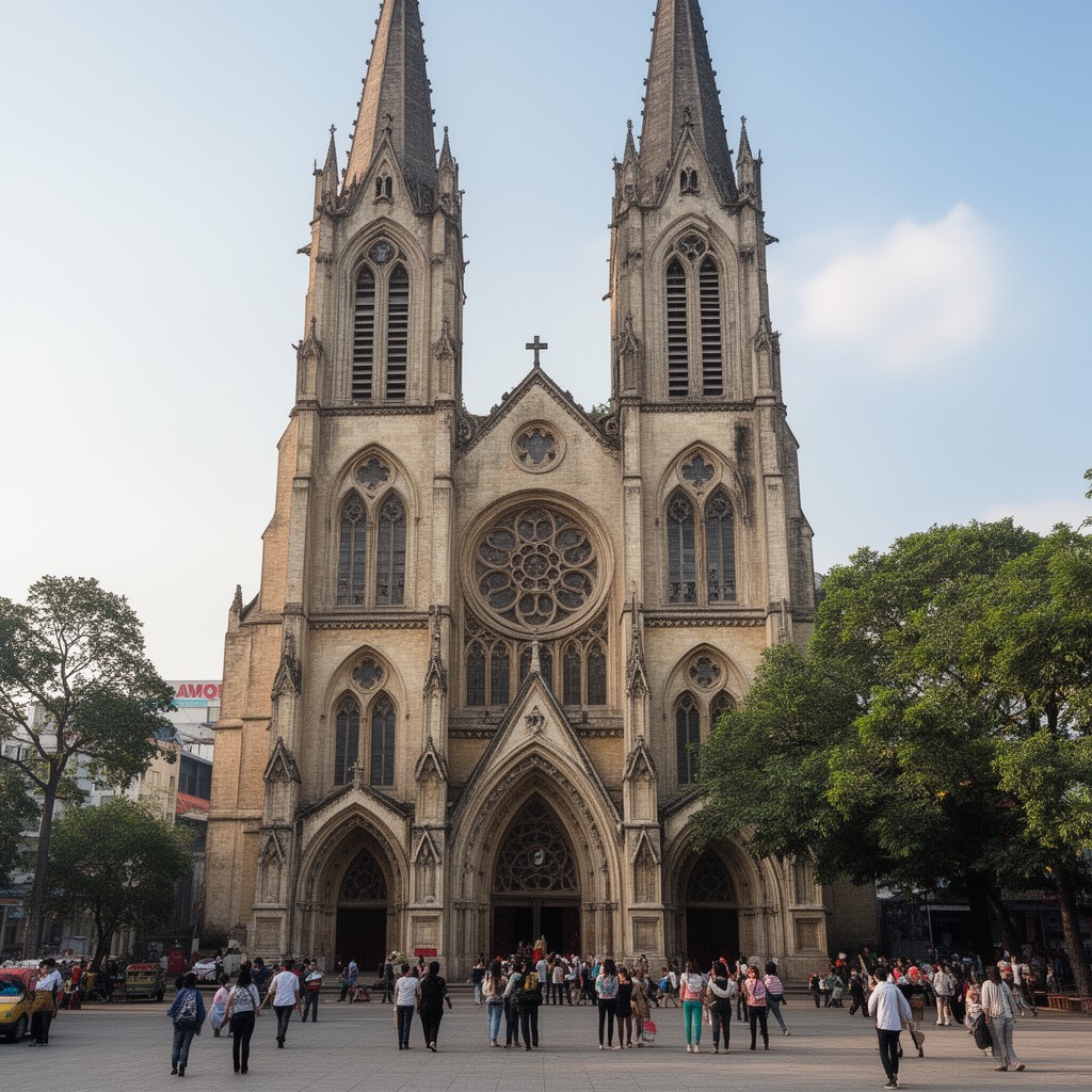 AI-generated illustration of St. Joseph’s Cathedral, Hanoi