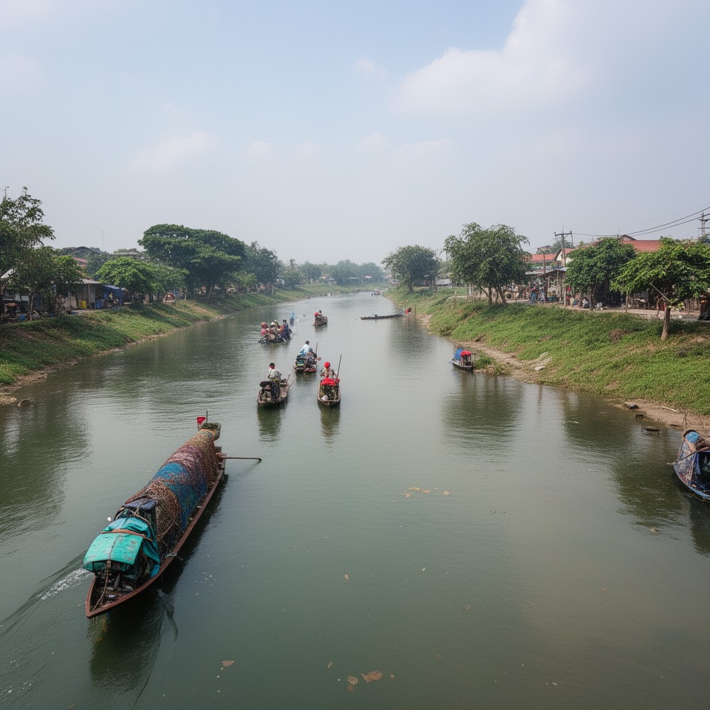 AI-generated illustration of Nhuệ River