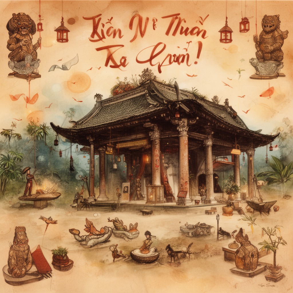 AI-generated illustration of Vietnamese folk religion