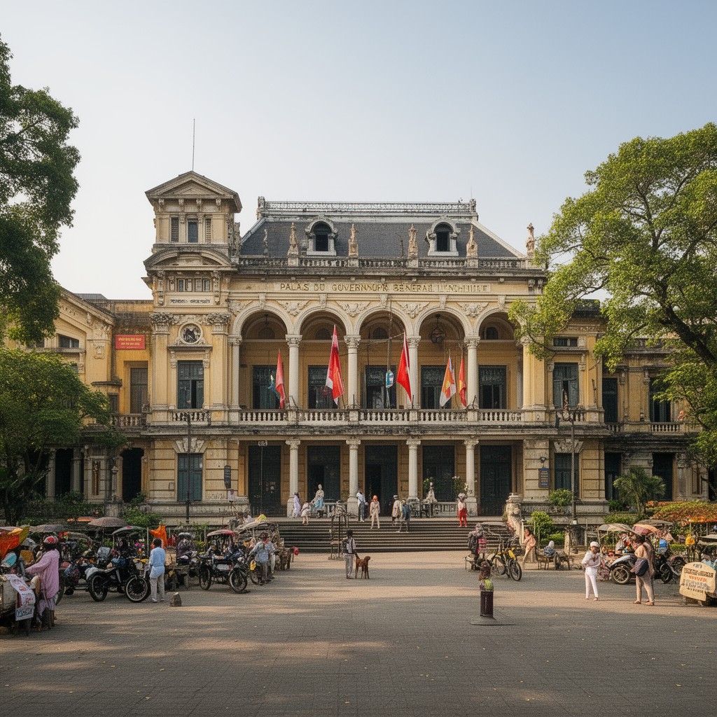AI-generated illustration of Palais du Gouverneur général de l’Indochine