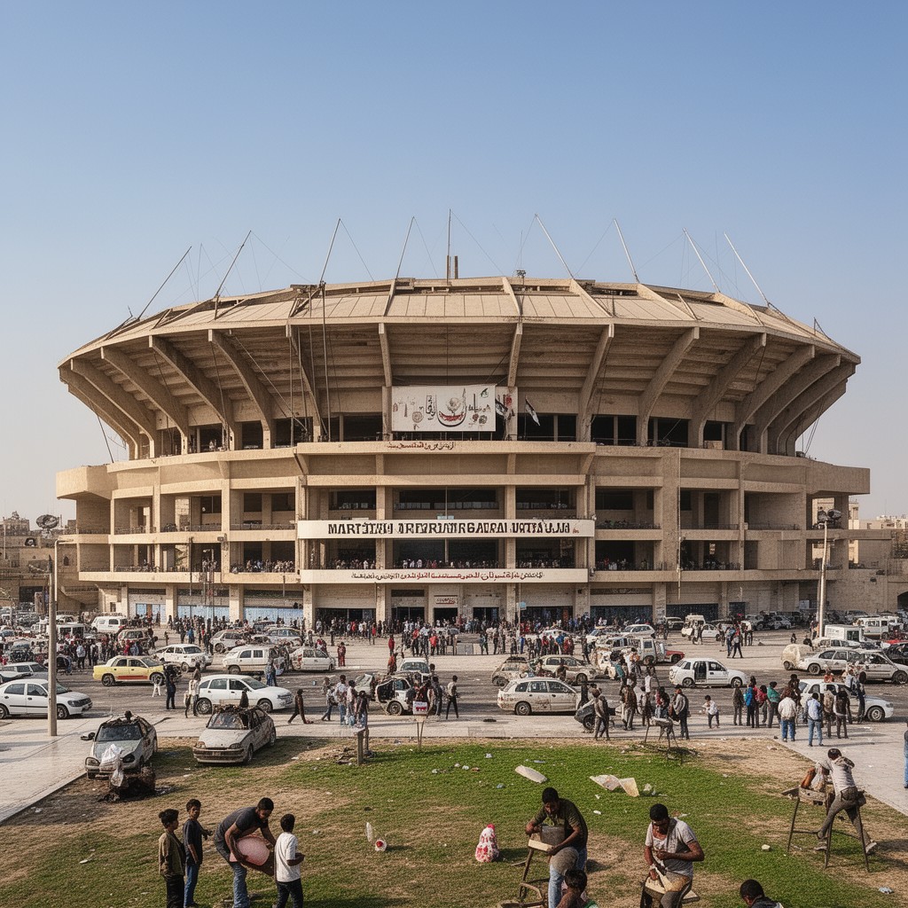 AI-generated illustration of Martyrs of February Stadium