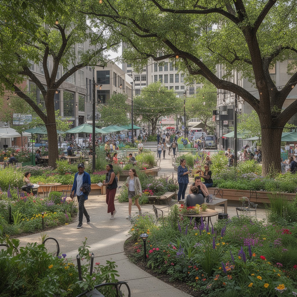AI-generated illustration of Main Street Garden Park