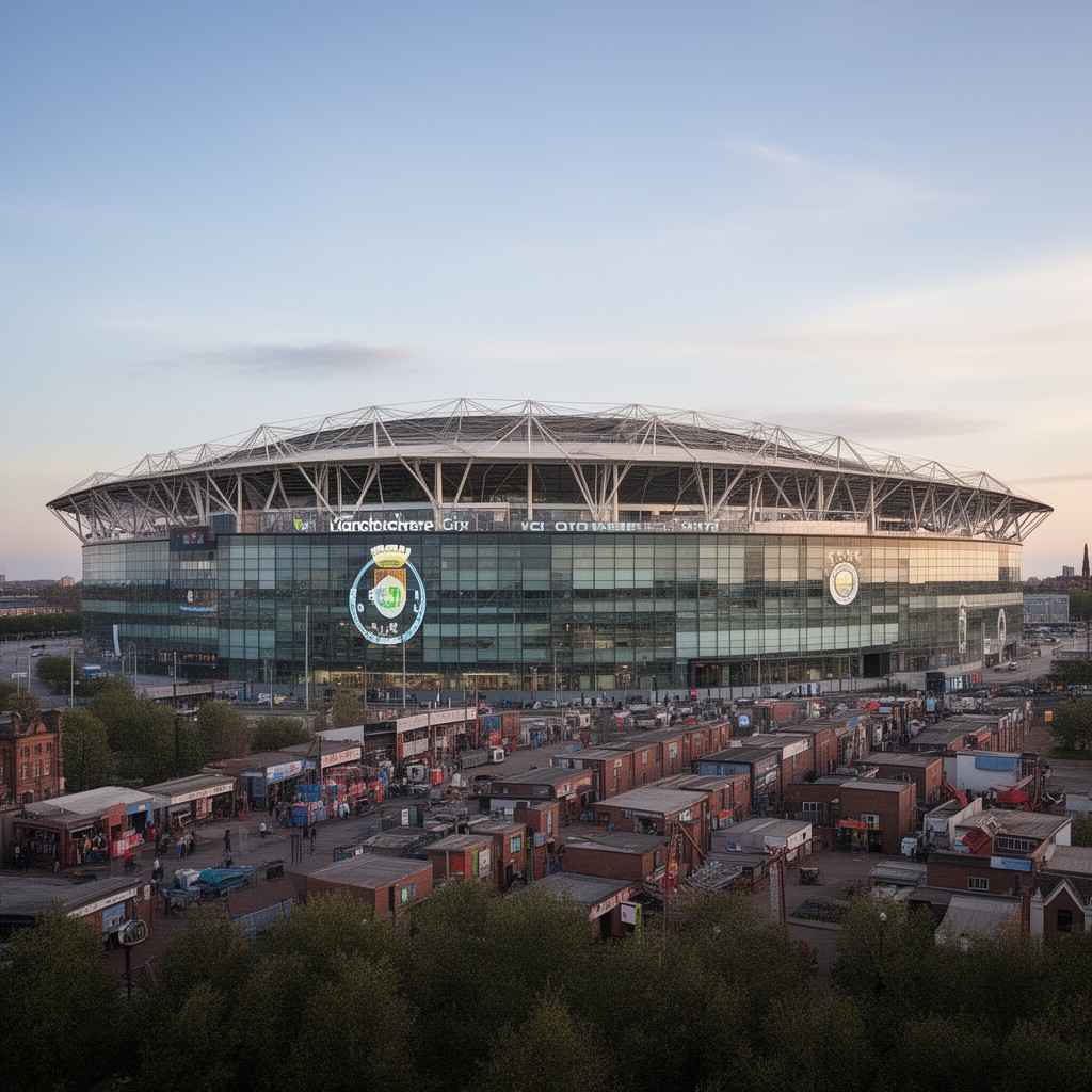 AI-generated illustration of City of Manchester Stadium