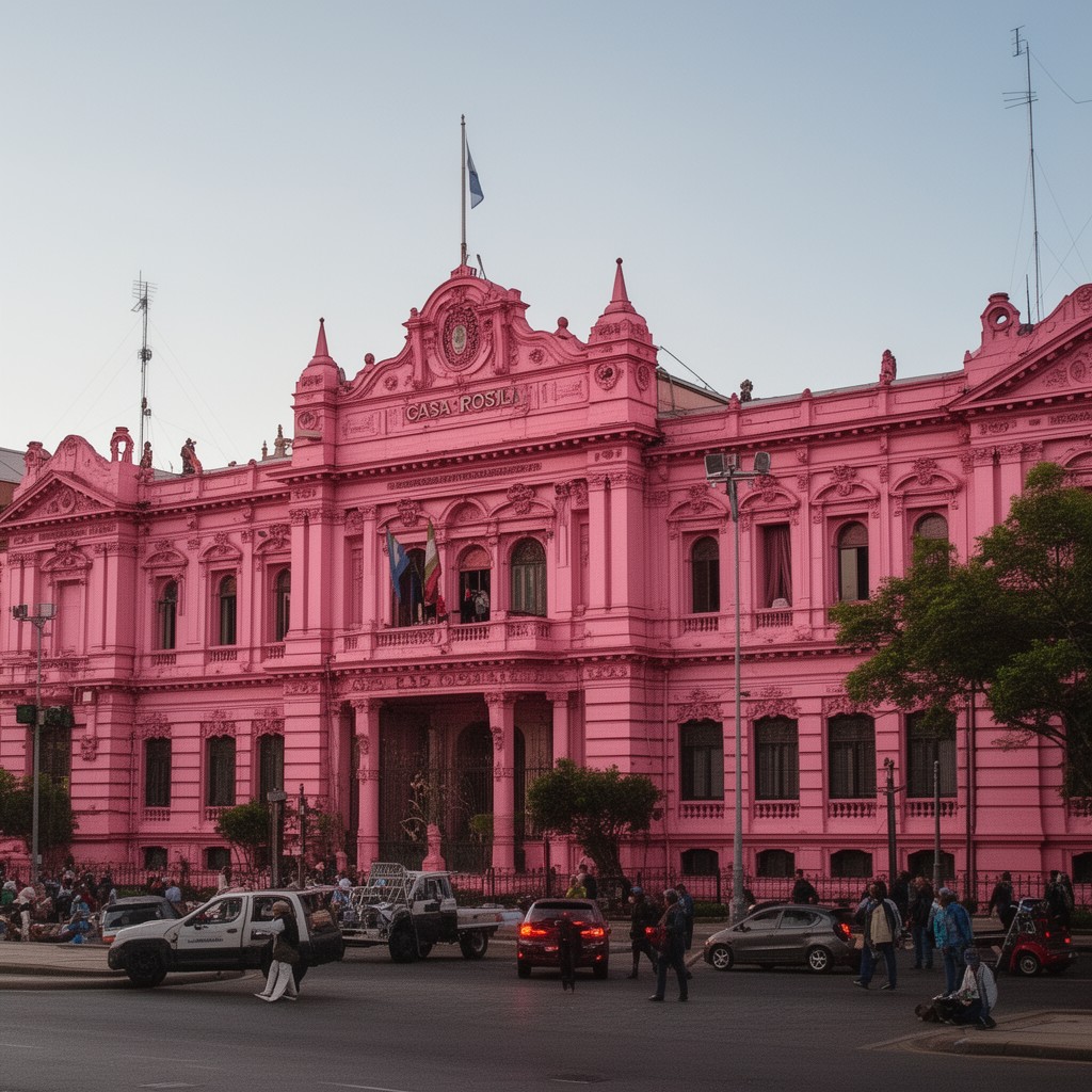 AI-generated illustration of Casa Rosada