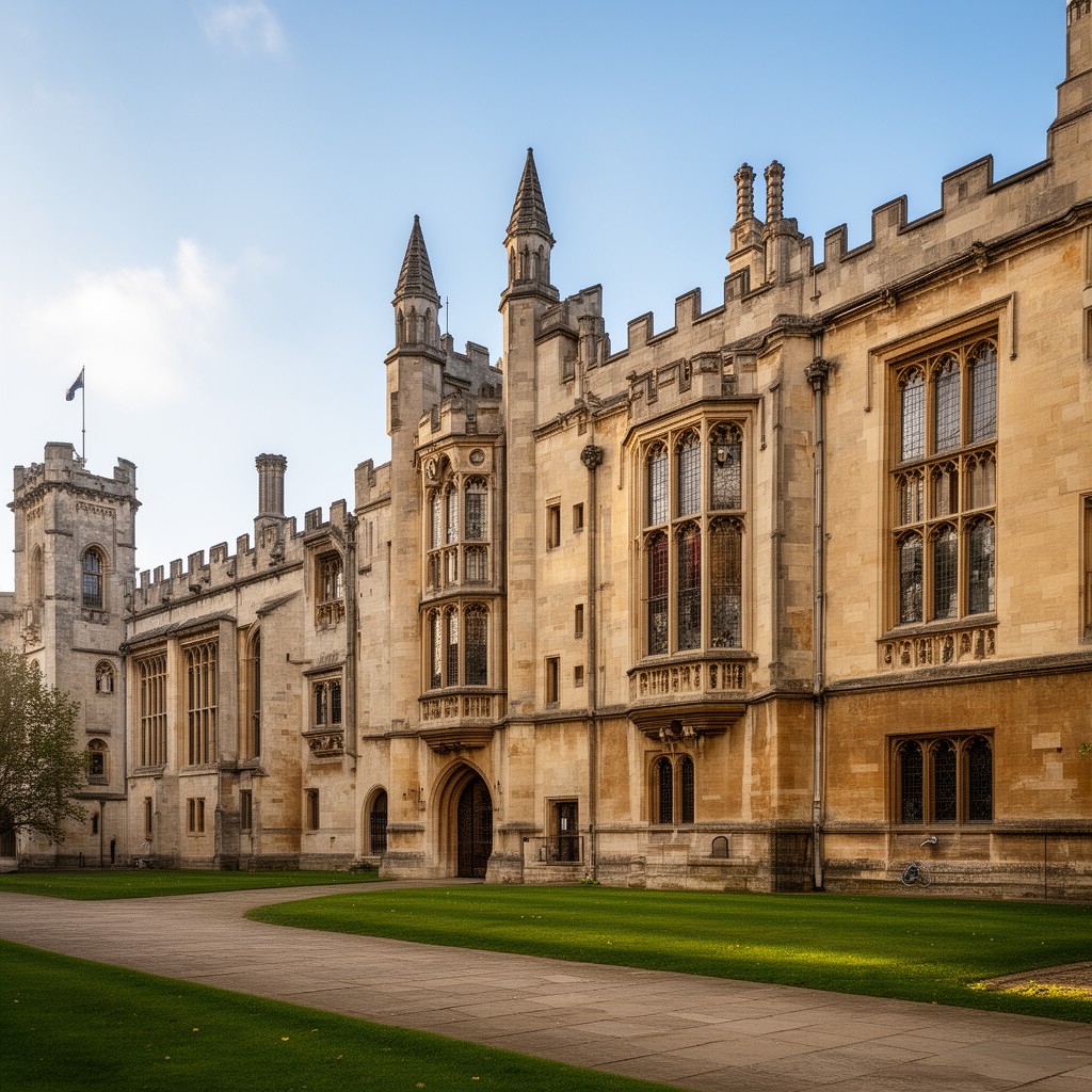 AI-generated illustration of Merton College, Oxford
