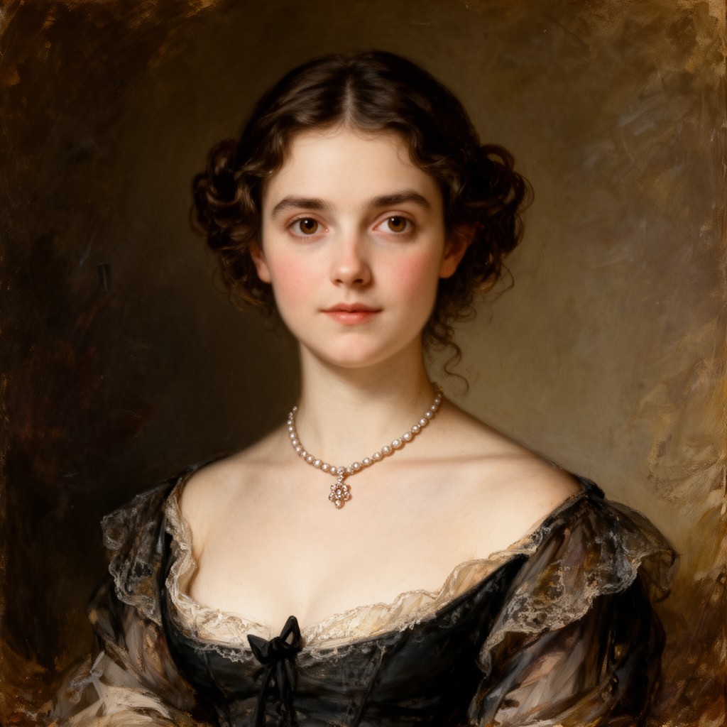 AI-generated illustration of Virginia Eliza Clemm Poe