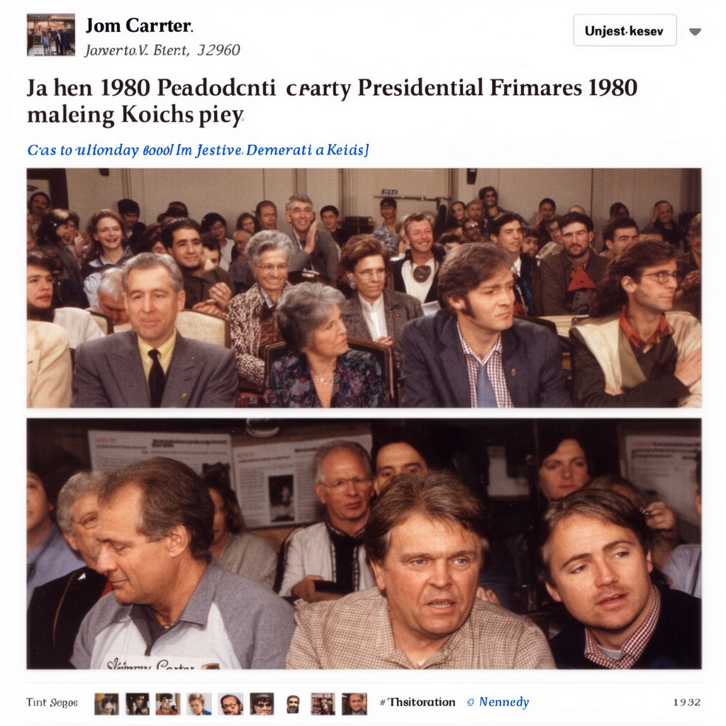 AI-generated illustration of Democratic Party presidential primaries, 1980