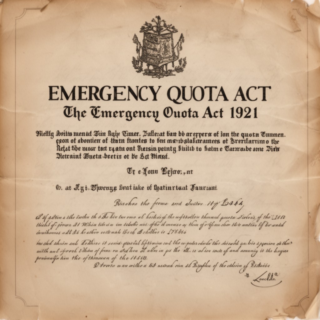 AI-generated illustration of Emergency Quota Act of 1921