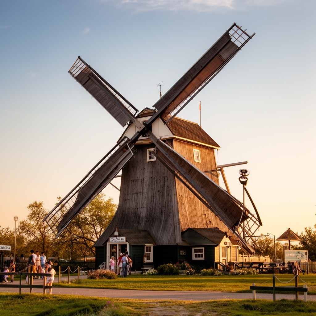 AI-generated illustration of De Zwaan windmill