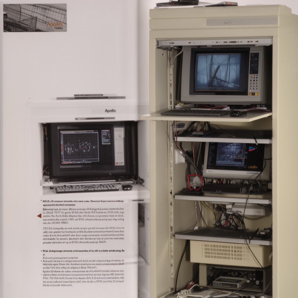 AI-generated illustration of Apollo/Domain workstations