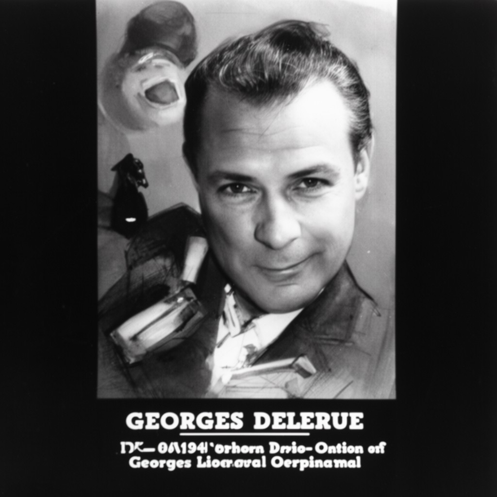 AI-generated illustration of Georges Delerue (library music)