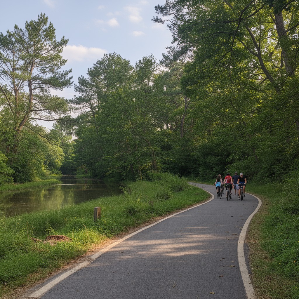 AI-generated illustration of Delaware and Raritan Canal State Park Trail