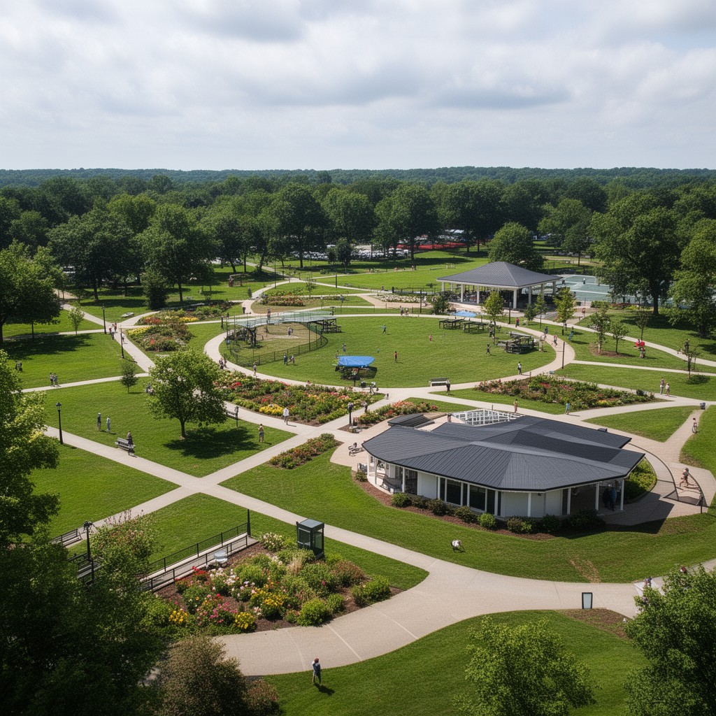 AI-generated illustration of Colonial Park, Somerset County, New Jersey